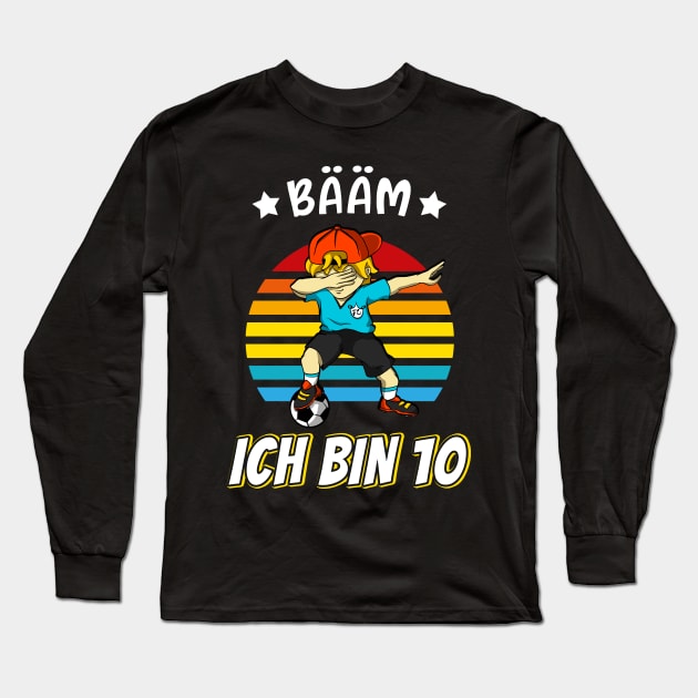 Fußball Fußballer Dab Junge 10. Bday Long Sleeve T-Shirt by Foxxy Merch